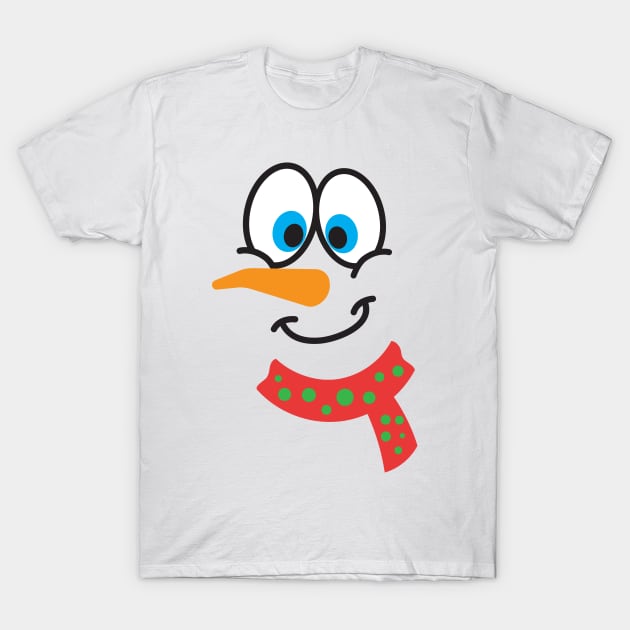 snowman face T-Shirt by MZeeDesigns